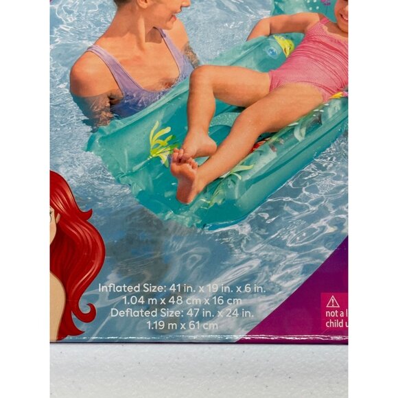 Disney Princess Ariel Little Mermaid Swim Raft Inflatable Pool Float Ages 3+ - Picture 3 of 4